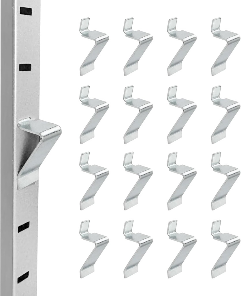 16 Pcs Metal Shelf Support Clips Compatible with Sandusky Metal Cabinet - Removable Shelf Clips Fits for Most Kinds of Metal Cabinets