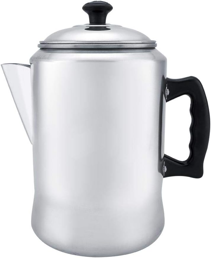 Haofy Aluminum Alloy Coffee Maker Pot Percolator Tea Kettle Stove Top with Lid Silicone Cool Grip