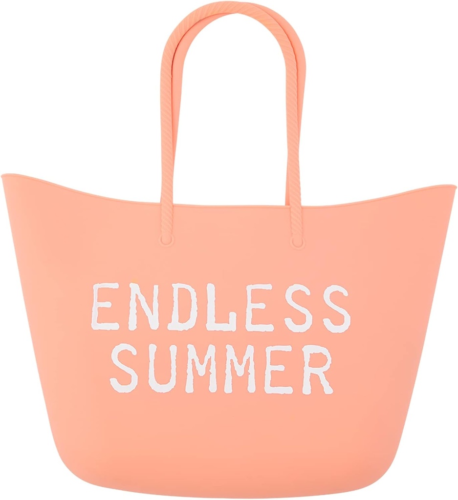 Mud Pie Silicone Cooler Tote, 12" x 18", Coral