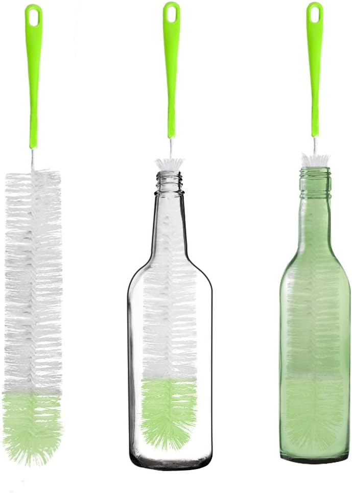 TISSA Long Bottle Cleaning Brush 18" Extra Long x 2.17" Extra Wide Brush for Washing Beer Wine Brewing Bottles Decanter, Water Bottle Brush Washer(1 Piece)