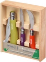 Opinel 3 Piece Gardening Tool Set - No. 12 Folding Saw, No. 8 Pruning Knife, No. 8 Garden Knife - Vibrant Painted Handles, Stainless Steel and Carbon Steel Blades - Made in France