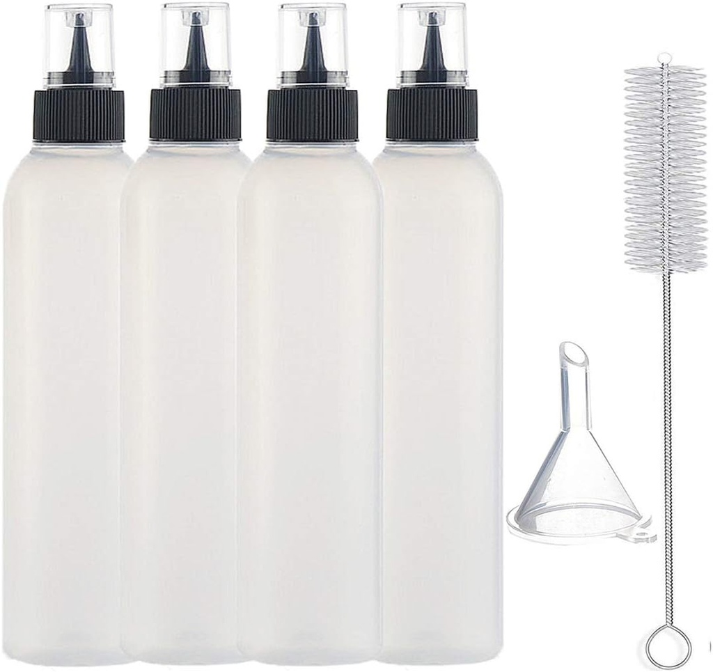 Squeeze Writer Bottles for Cookies Cake Decorating Icing Dispenser Supplies Applicator Bottle Coloring Sauces Condiments Salad Dressing Pancake Ketchup 4oz 4pcs