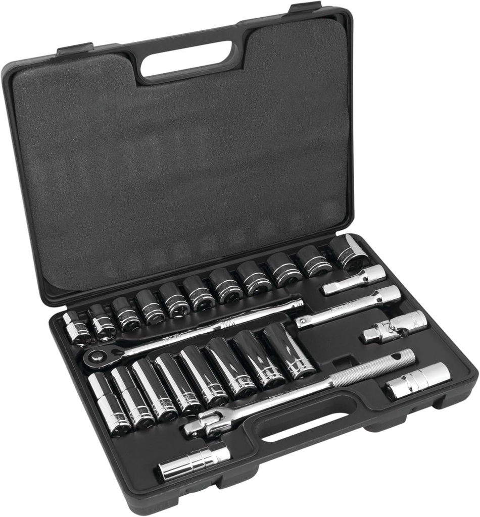 Performance Tool W32904 1/2-Inch Drive MET Socket Set, 26-Piece, 1-Pack