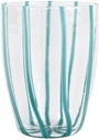 Vietri Nuovo Stripe Teal Tall Tumbler 16 oz Elegant Drinkware for Water and Cocktails High-Quality Glass - 4.5 Inch Teal