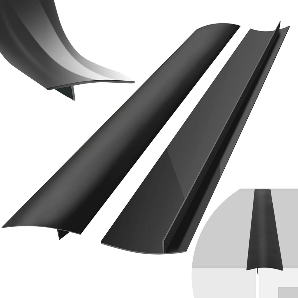 2 Pack Silicone Stove Gap Covers, Heat Resistant Oven Gap Filler Seals Gaps Between Stovetop and Counter, Premium Material, Effectively Stain Resistant, Easy to Clean, Easy to Cut, 25 Inches