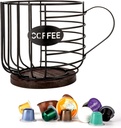 Stainless Steel Cup Coffee Basket pods holder Sturdy for Home or Office Kitchen Counter Organizer Espresso Capsule (Cup Shape Black)