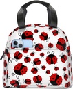 Ladybug Lunch Bag for Women Men Large and Reusable, Handle, Freezable Work, Travel Tote and Meal Waterproof Polyester, for Picnic,Office,Working
