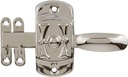 Hoosier H Motif Nickel Cabinet Door Latch with Offset and Flush Catches | Left Hand or Right Hand Doors Mounting | Antique Cabinet, Vintage Cupboard Reproduction Hardware | UA-112-HLPN