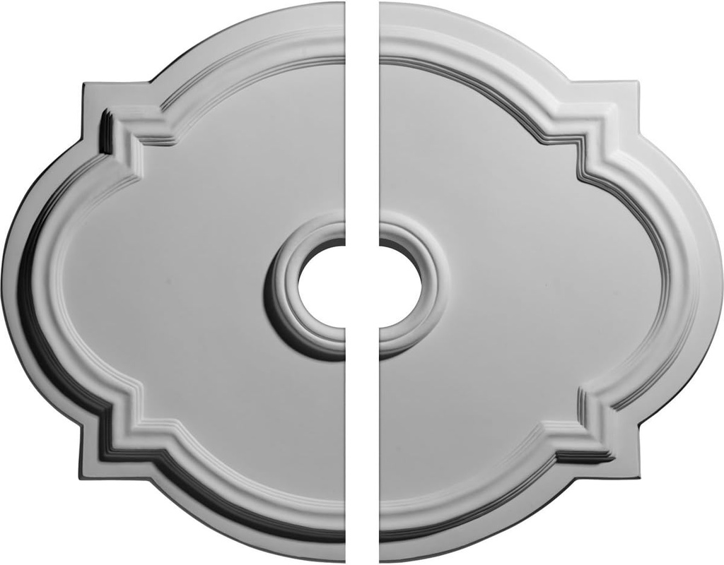 Ekena Millwork CM21WA2-03500 21 1/4"W x 17 3/8"H x 3 1/2"ID x 1"P Waltz Ceiling Medallion, Fits Canopies up to 4-1/2", 2 Piece