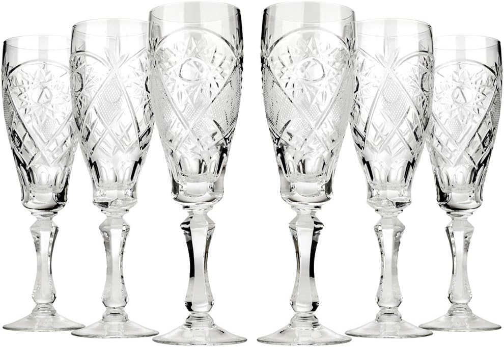 6 Oz. Lead Crystal Goblet Glass ''Crystal'' Set of 6