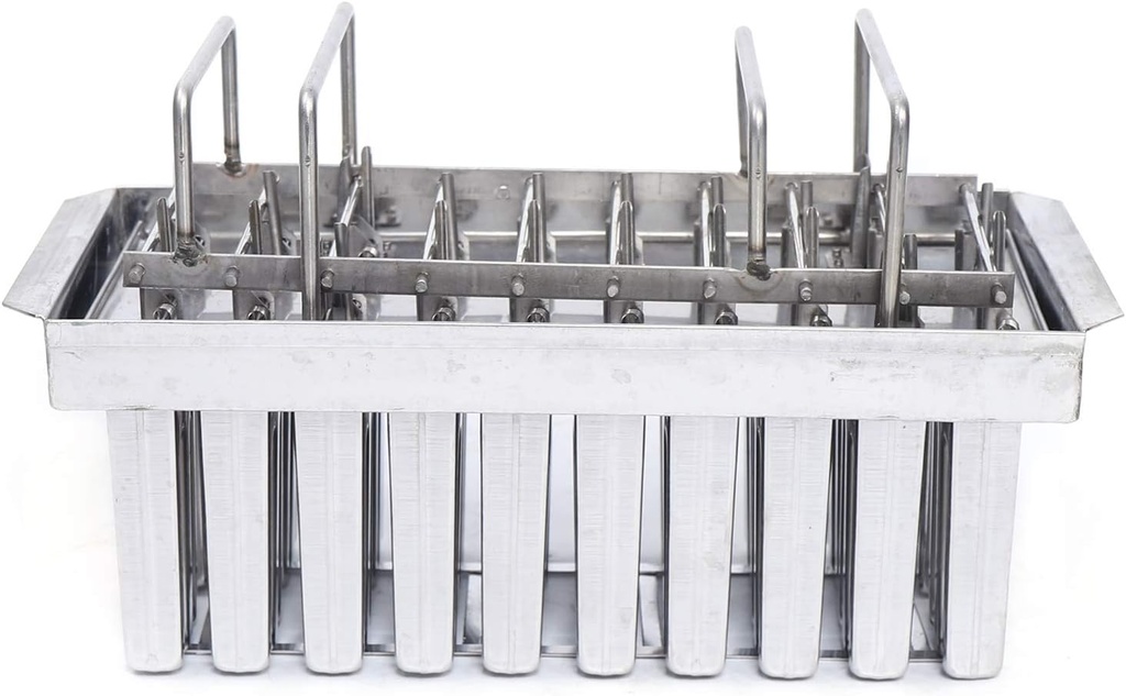 Stainless Steel Ice Cream Mold Commercial Ice Pop Molds 20 PCS Metal Ice Lolly Mold Ice Cream Maker Mold Stick Holder w/Lid Single Cup Capacity 85g