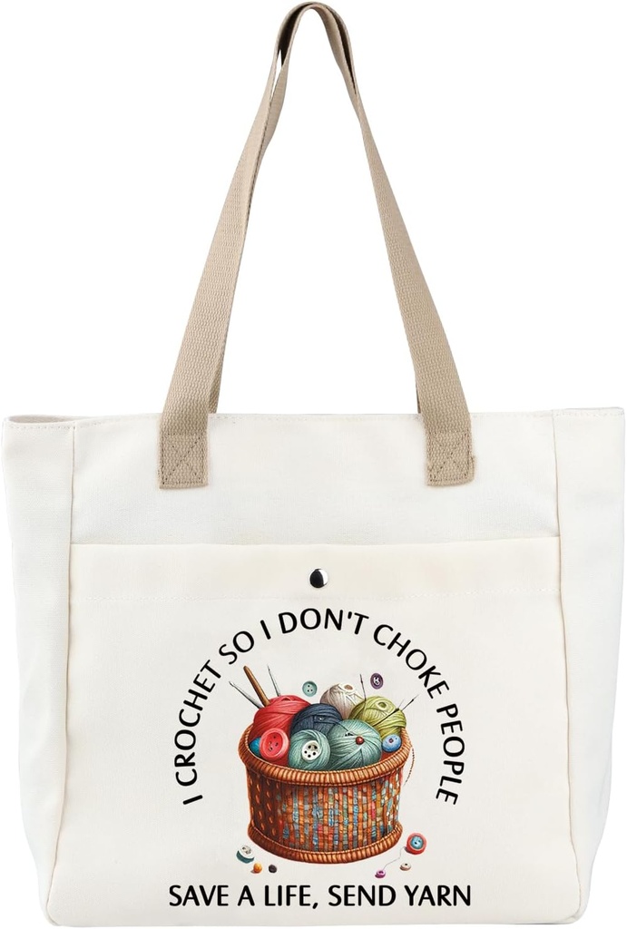 BDPWSS Crochet Gift For Knitting Lover - Save A Life Send Yarn Tote Bag