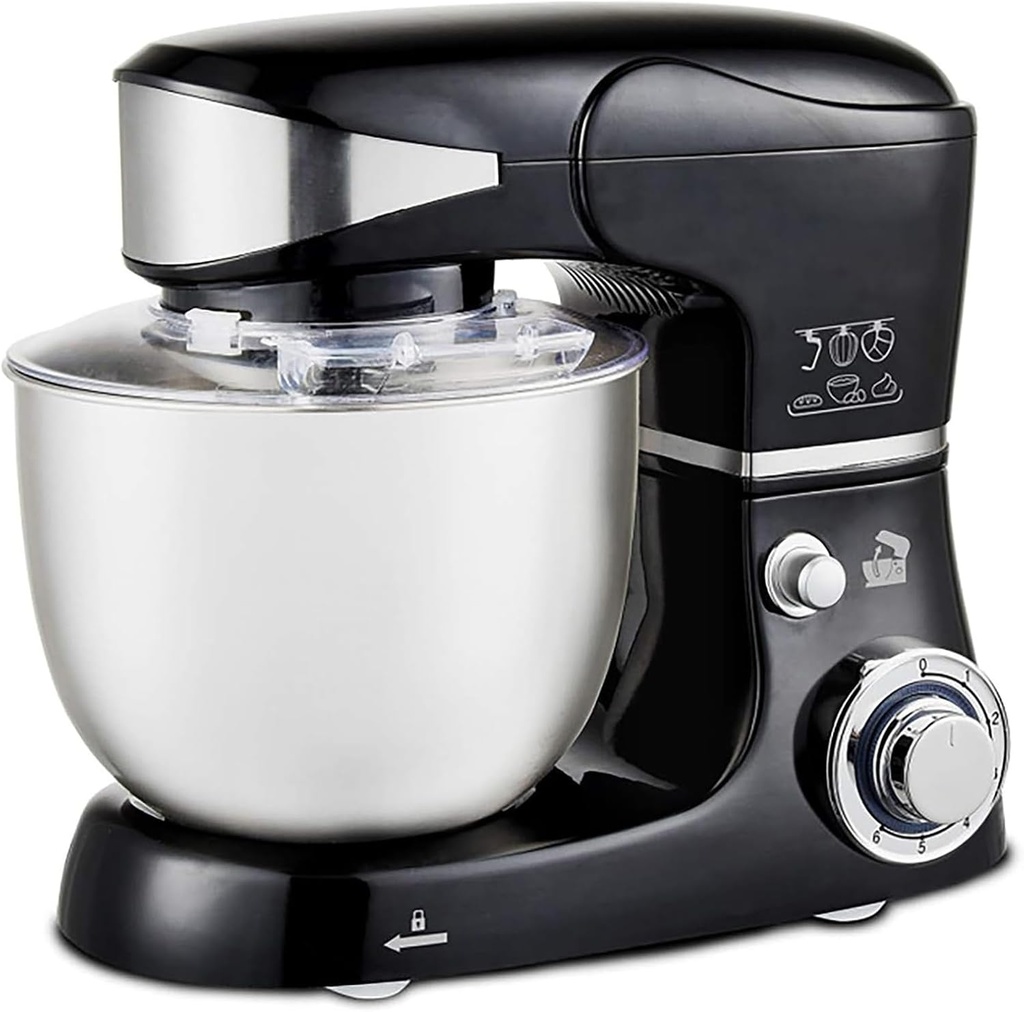 Stand Mixer, Food Processor, 5L 1000W 6-Speed Tilt Head Food Mixer, Kitchen Electric Mixer with Dough Hook, Whisk And Whisk, Splash Guard