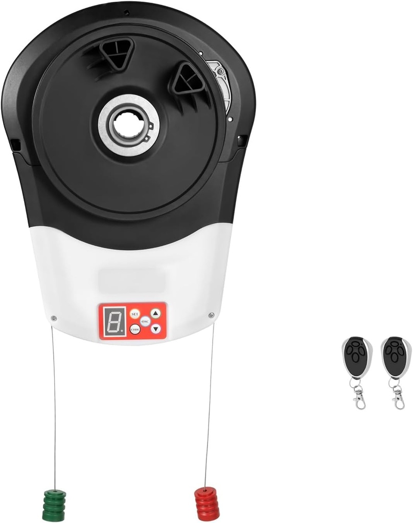 Roll Up Door Opener, Commerial Garage Roller Door Opener with 2 Remote Controls, Wall Mount Rolling Gate Opener for Garage Warehouse, Three Control Methods