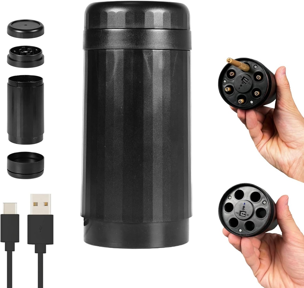 2 in1 Roller Grinder and Cone Filler, Portable Swiftly Electric Vibrating with Automatic Filling Cylinder Roll Grinder Machine, Get Rid of The Trouble of hand Rolling