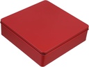 Tin Boxes with Lids Empty Square Metal Tins Tinplate Candy Cookie Box Decorative Storage Box Party Treat Container for Jewelry Treasure Present Red