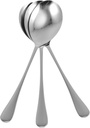 Mobestech 3pcs Stainless Steel Self-service Spoons for Buffet Kitchen Scoops Handle Ergonomic Grip Tableware for Home and Restaurant Use