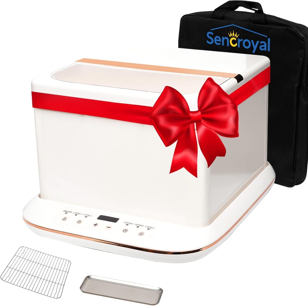 2-in-1 Slow Cooker & Dough Proofing Box with Digital Touchscreen, Precise Temp Control (0-120°C) & Timer for Baking, Melting Chocolate, Yogurt Making, Thoughtful Gift for Home Bakers