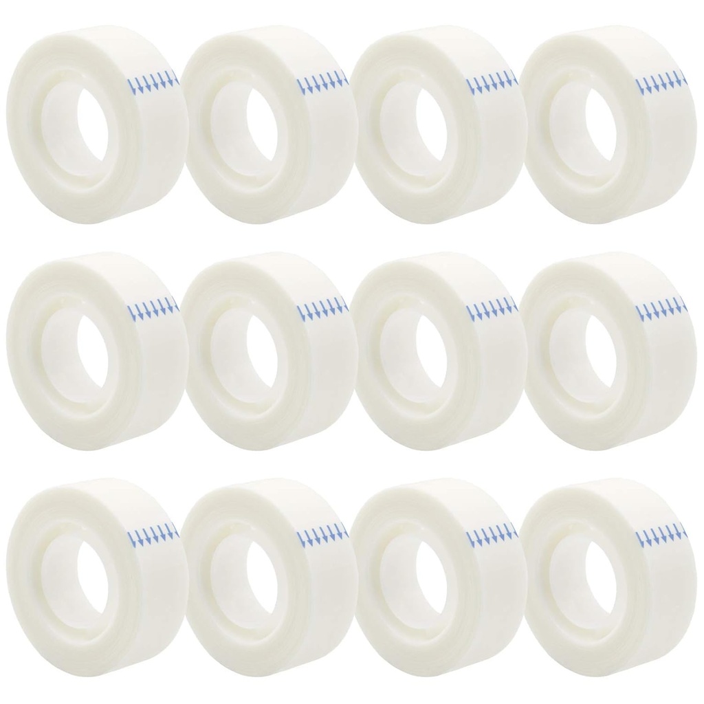 OWLKELA 12 Rolls Matte Adhesive Tape, Matte Finish Invisible Tape, Foggy Translucent Tape Great for Correction and Labeling, Compatible with Standard Tape Dispenser, 0.7 in x 1000 Inches