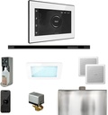 Mr Steam XDream Steam Shower Ctrl Pkg w/iSteamX Control and Linear Steamhead in White Matte Black