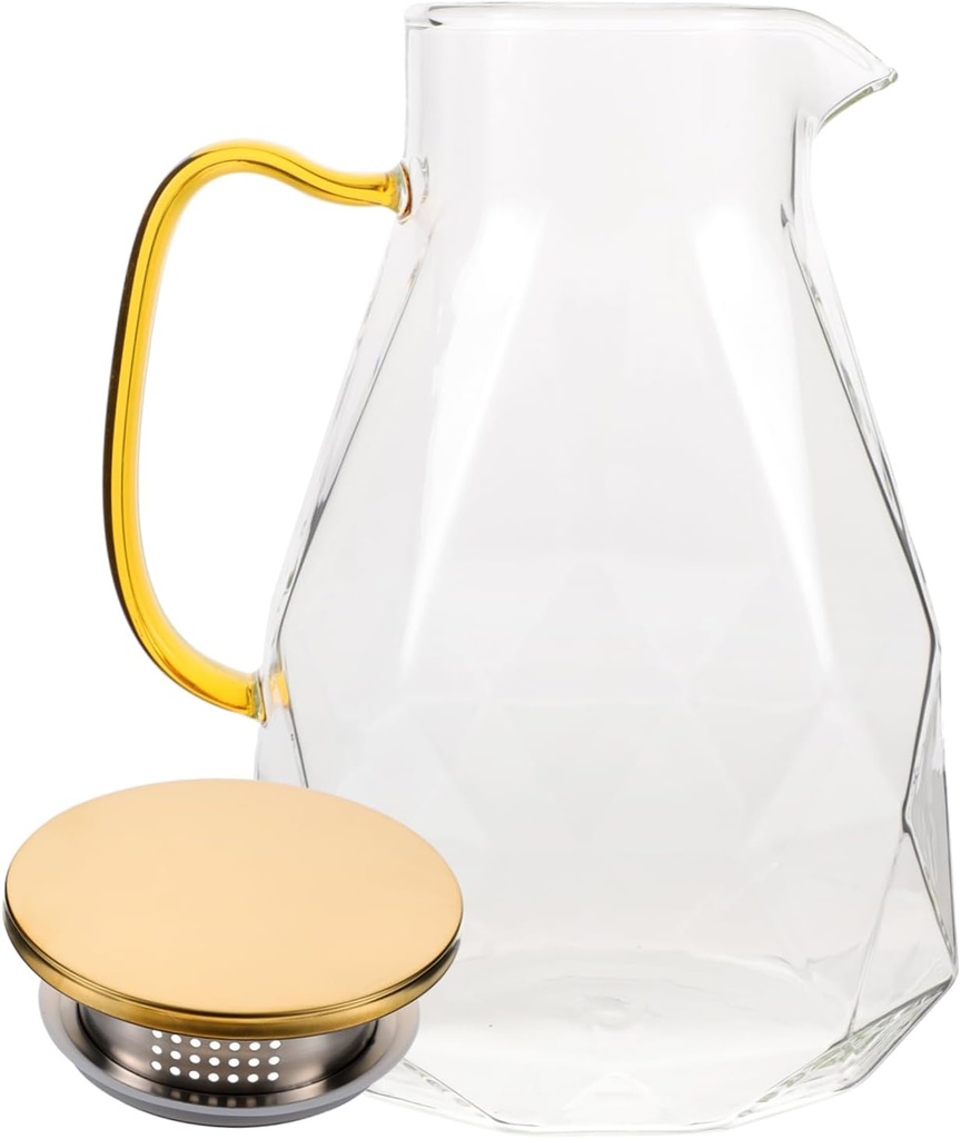 Diamond Cold Kettle Glass Water Pitcher Juice Pitcher Iced Tea Maker Lid and Spout