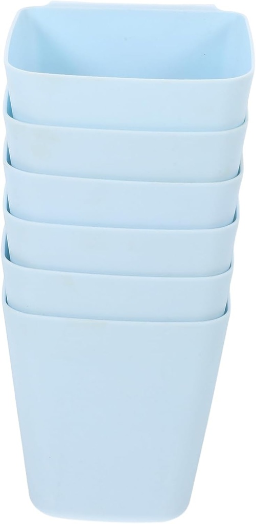 Ciieeo 6pcs Portable Plastic Hanging Cup Holder Baskets for Rolling Cart Storage Kitchen Organization for Utensils and Office Supplies Stylish and Easy to Clean