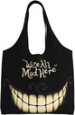 Tote Bag We'Re All Mad Here Tote Bag Women Shoulder Bag Handbag Reusable Grocery Bags Washable