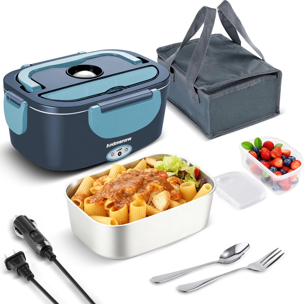Heated Lunch Box,Electric Lunch Box for Adults- 1.5L Portable Food Warmer for Travel,On-the-Go,Office Use | Stylish,Spill & Dishwasher-Safe,Warming Soup & Meal,Men & Women's Gifts,Dark Blue