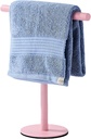 Pink Bathroom Hand Towel Holder Stand，T-Shape Hand Towel Holder Stand SUS304 Stainless Steel for Bathroom，Kitchen or Vanity Countertop