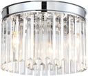 Chrome Ceiling Light Fixture,12 Inch Flush Mount Ceiling Light,Modern 3 Lights Crystal Chandelier Lighting for Living Room Dining Room Bedroom Kitchen Hallway Entryway, XDD006-3-CH