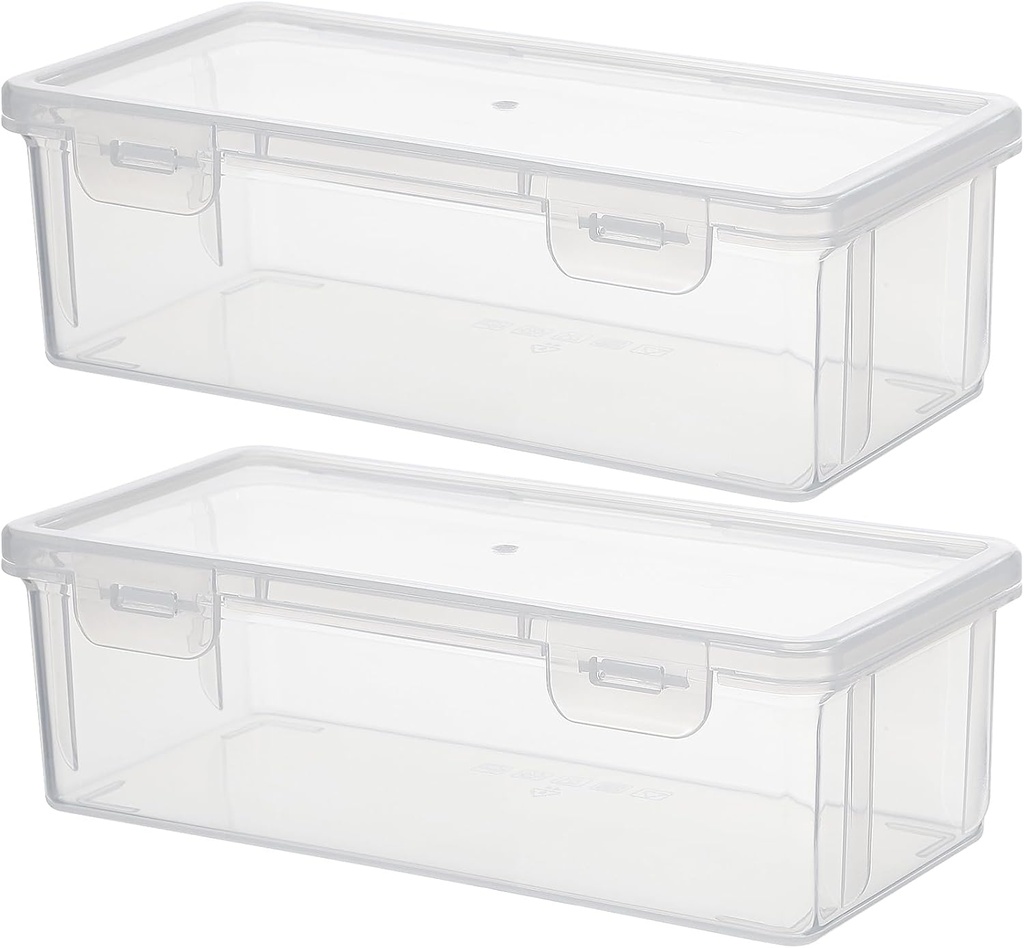 2pcs Plastic Bread Container Clear Bread Storage Bin Bread Box Bread Loaf Plastic Keeper Airtight Holder Toast Organizer Seasoning Box Cereal Container for Kitchen