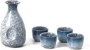 Ceramic Sake Saki Set Sake Cups Sake Bottle Saki Cups Retro Sake Pot with 4 Sake Cups Set Japanese Style Wine Cups