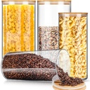 Vesici 4 Pcs Large Acrylic Storage Canister 180 oz and 93 oz Jars with Bamboo Lids Clear Acrylic Canister Unbreakable Airtight Storage Jars for Kitchen, Coffee Rice Pantry Organization