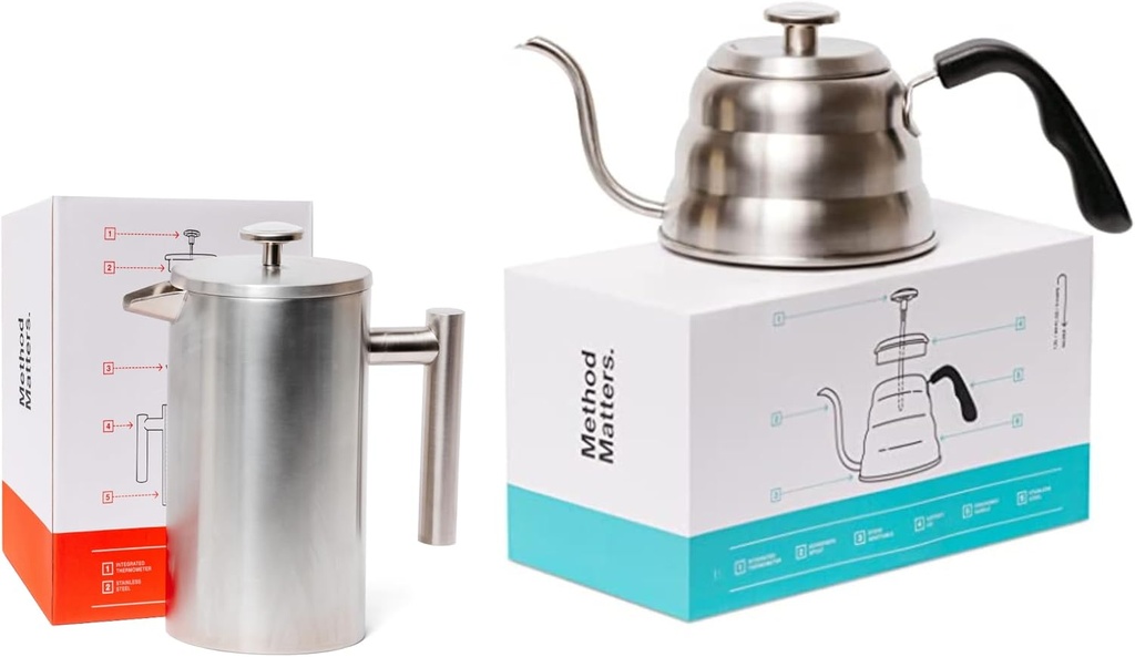 Barista Warrior French Press Coffee Maker & Gooseneck Kettle