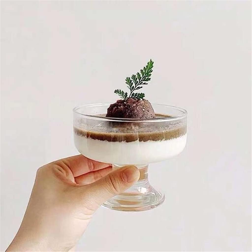 265ml Ice Cream Glass Cup Transparent Dessert Salad Bowl Breakfast Yogurt Cup Bar Cocktail Glass Drinking Glasses