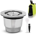Stainless Steel Reusable Capsule Refillable Crema Coffee Capsule Pod With Reusbale Lid Compatible for Nespre*so Machines