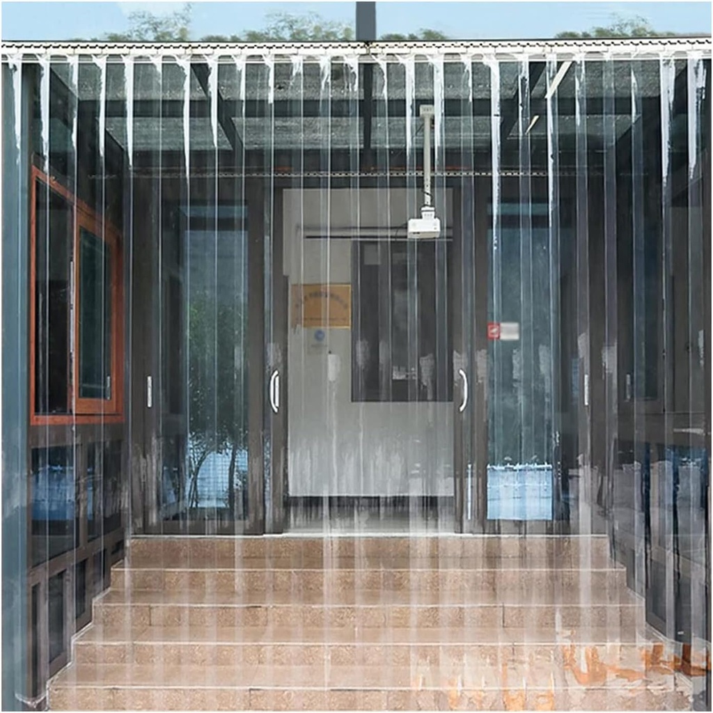 PVC Strip Door Curtain, Waterproof Plastic Clear Curtain with 3.5cm Overlap, Windshield Partition for Freezer Doors Warehouse Workshop, Scalable (Color : 2.5mm, Size : 0.6X2M)
