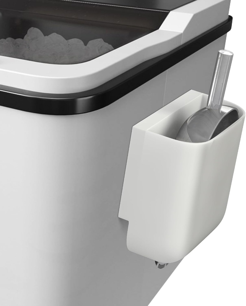 Small Ice Scoop Holder for Ice Machine & Freezer, Self-Adhesive Scoop Holder Fits Countertop Ice Makers, Ice Cream Scoops, Kitchen Food Scoops, L 3.54'' x W 1.96'' x H 3.42''