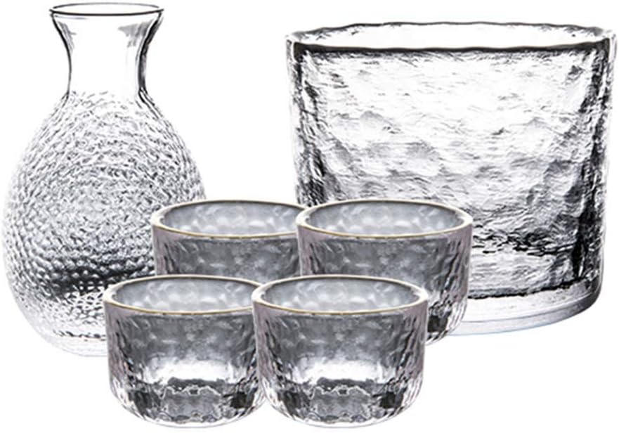 Japanese Sake Set Retro Glass Cups Crafts Wine Glasses Wine Glass Set for Warm/Cold Sake Service