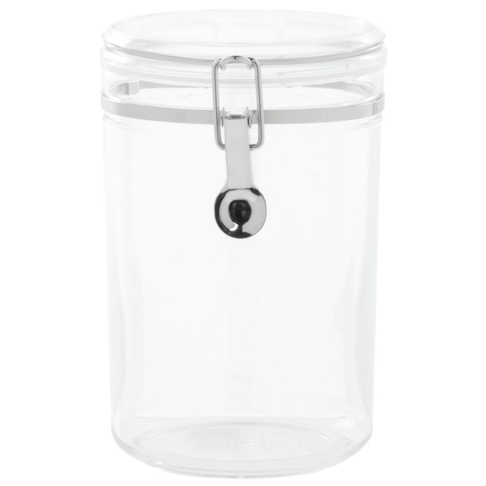 HUBERT Kitchen Canister Clear Plastic Round 57 Ounce - 5"Dia x 7 1/2"H