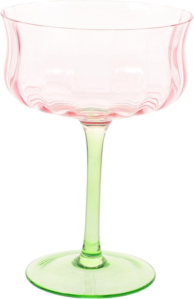 Cabilock Creative Gradient Faceted Glass Goblet Stemmed Drinkware for Cocktails and Coffee Decorative Wine Accessory for Parties and Barware Collection Textured Vintage Style