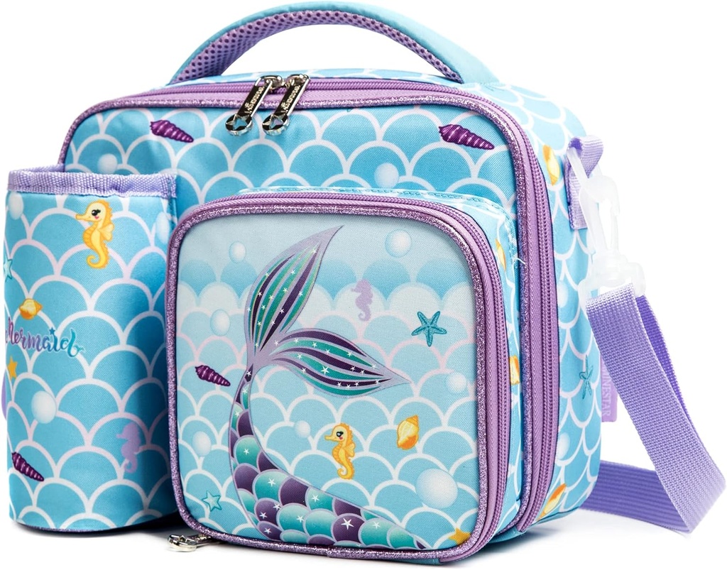 Lunch Bag Kids Insulated Lunch Tote Bag for Boys and Girls with Adjustable Shoulder Strap and Durable Handle