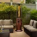 Pebble Lane Living, BromoHeat Floor-Standing Outdoor Patio Heater, 41,000BTUs Gas Cylinder, Stainless Steel with Bronze Finish, Requires Propane