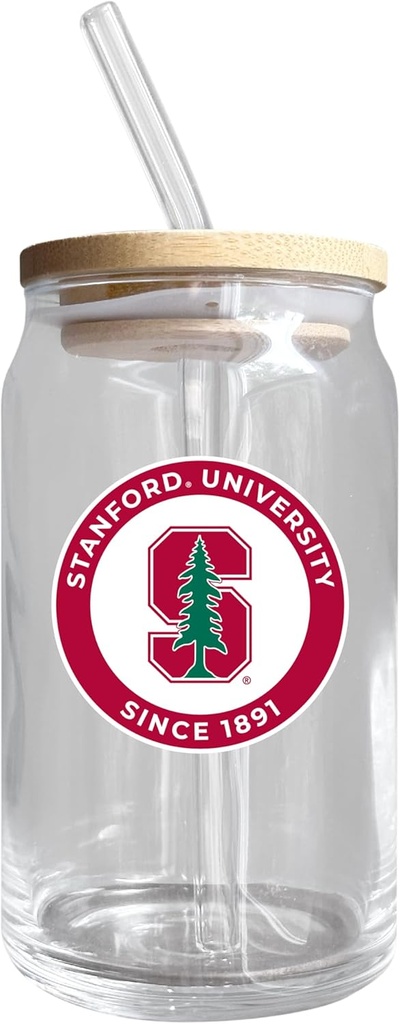 R and R Imports Stanford University NCAA 12 oz Can Glass Single