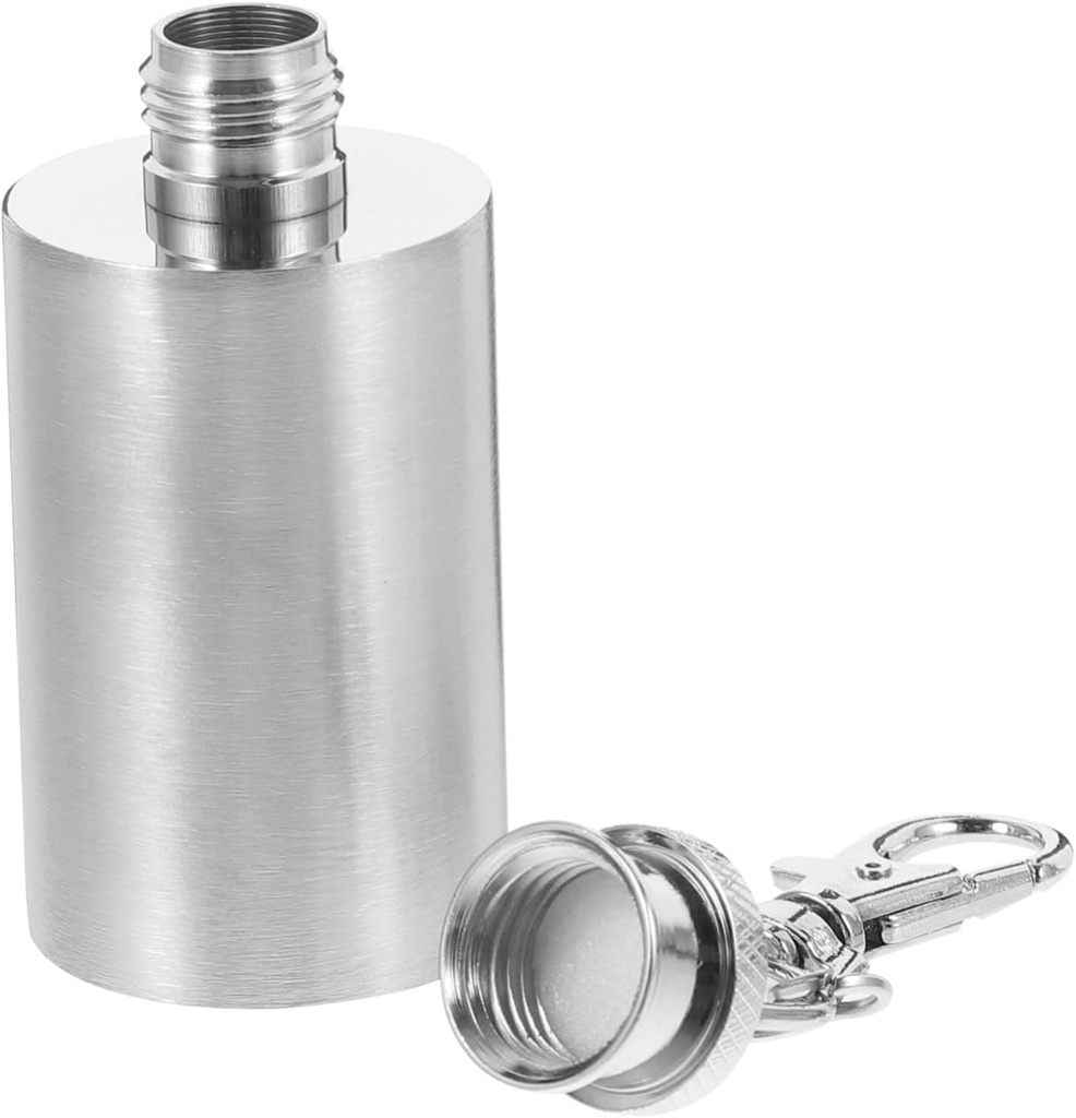 HEALLILY 1oz Stainless Steel Wine Bottle Flask Mini Keychain Flask for Men Women Portable Sealing
