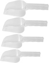 PRETYZOOM 4Pcs Kitchen Ice Shovel Plastic Scoop for Ice Flour Beans Soybeans and Candy and Extra Included