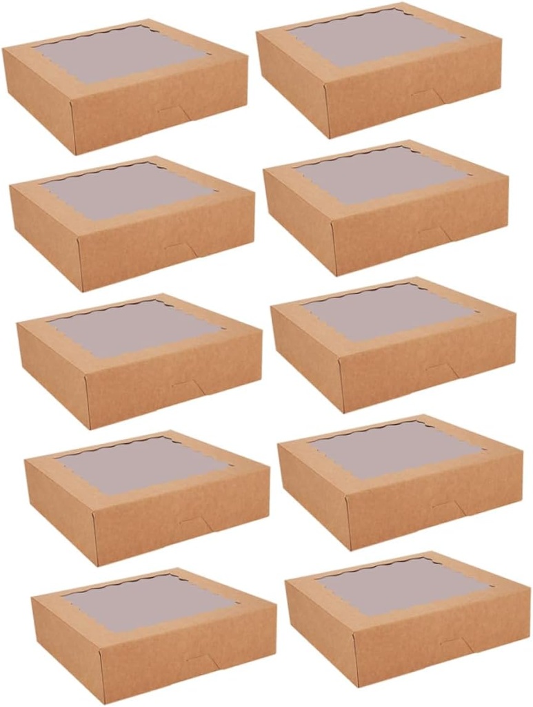 10pcs Transparent Window Cake Boxes Bakery Packing Box for Muffins Cupcakes Convenient Case for Homemade Treats for Various Occasions and Events
