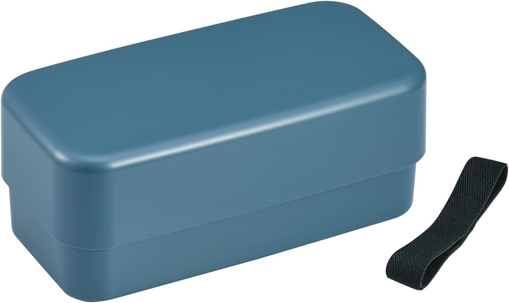 Skater PLB10WSB Biomass Bento Box with Cutlery, 2-Tier, Large Capacity, 33.8 fl oz (1,000 ml), Nesting, Lunch Belt, Dishwasher Safe, Microwave Safe, Made in Japan, Ash Blue