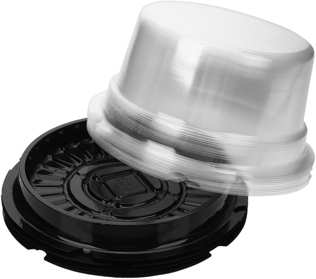 Healifty 100Pcs Portable Clear Cake Carrier Plastic Cake Box with Lids for and Storage for Birthday and Wedding Desserts