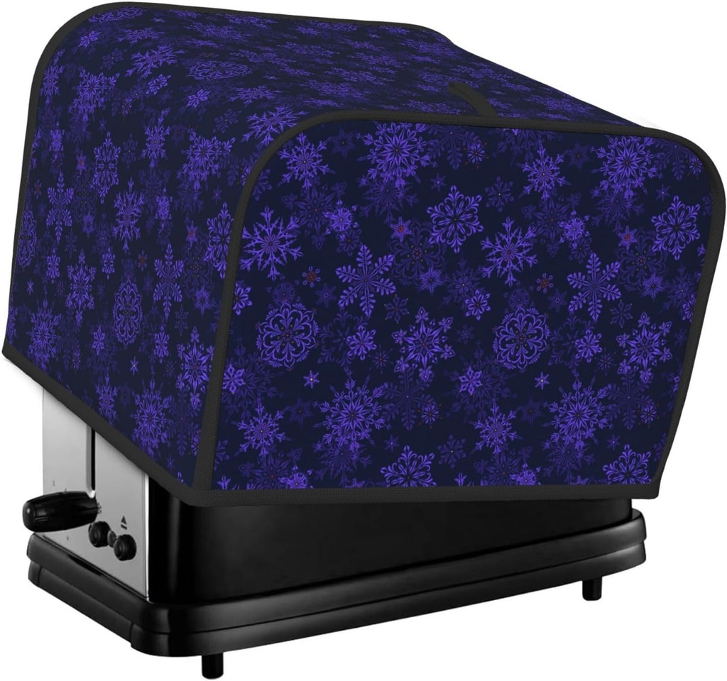 Oven Cover Kitchen Bread Machine Protector,4 Slice Toaster Cover For Home,Fingerprint Coaster Cover,Kitchen Small Appliance,Purple Flower Snowflake